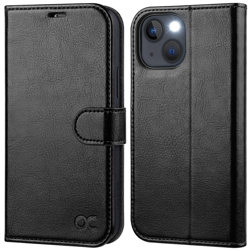  [AUSTRALIA] - OCASE Compatible with iPhone 14 Plus Wallet Case, PU Leather Flip Folio Case with Card Holders RFID Blocking Kickstand [Shockproof TPU Inner Shell] Phone Cover 6.7 Inch 2022 (Black) Black