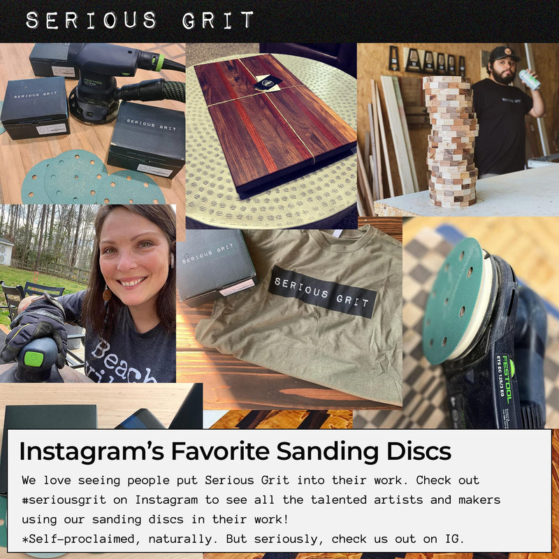  [AUSTRALIA] - Serious Grit 5-Inch 9-Hole, 80, 120, 150, 180, 220 Assorted Grit Sanding Discs - Premium Hook and Loop Heavy Duty Sandpaper Assortment for Random Orbital Sanders - 50 Pack Box Mixed Grit