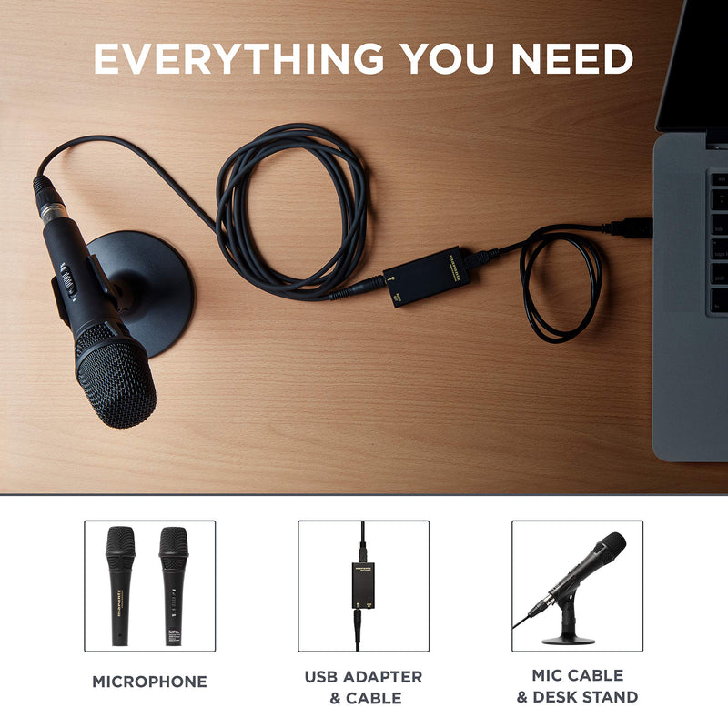  [AUSTRALIA] - Marantz Pro M4U – USB Condenser Microphone With Audio Interface, Mic Cable and Desk Stand – For Podcast Projects, Streaming and Recording Instruments USB Mic w/ Desk Stand