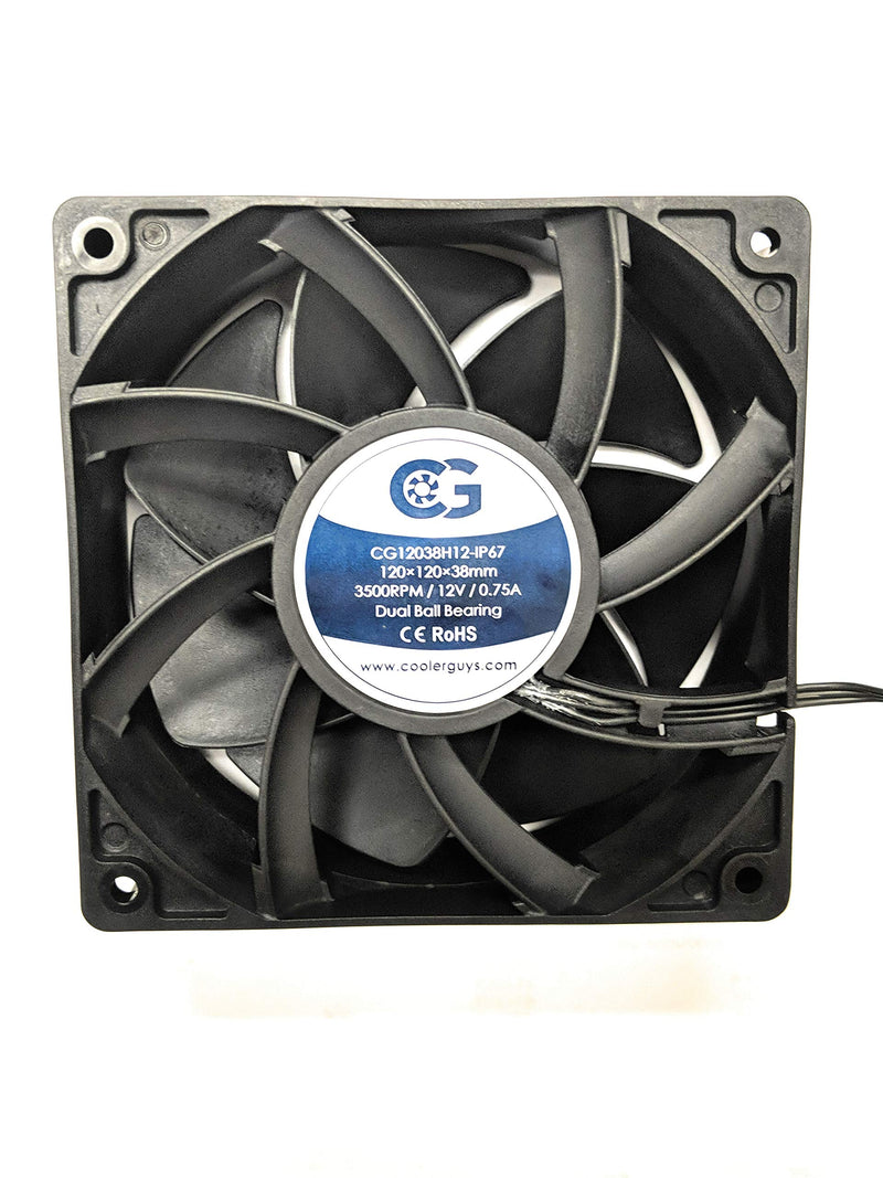  [AUSTRALIA] - Coolerguys 120mm (120X120X38) High Airflow Waterproof IP67 12v Fan