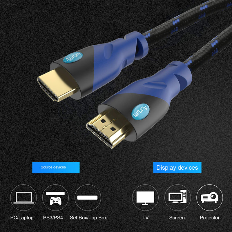 Aurum Ultra Series - High Speed HDMI Cable (30 Ft) With Ethernet - Supports 3D & Audio Return Channel [Latest Version] - 30 Feet 30 Ft 1 Pk - LeoForward Australia