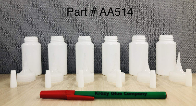  [AUSTRALIA] - Aron Alpha Industrial Krazy Glue-AA514 Aron Alpha Empty 50 g Instant Adhesive Refilling/Point of Use Polyethylene Bottle (Pack of 6)