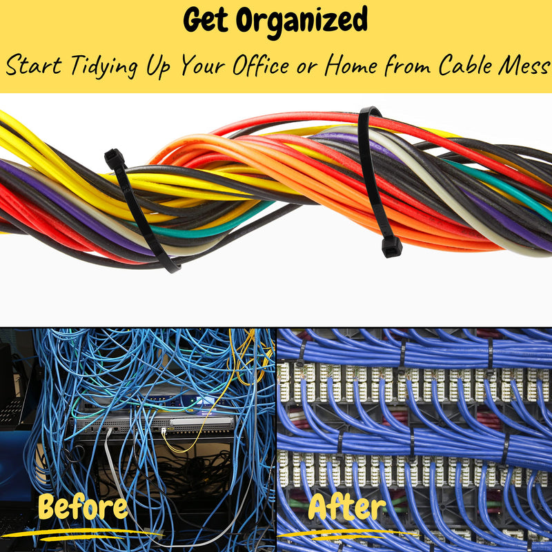  [AUSTRALIA] - Bates- Zip Ties, 150 Pack, 8 Inches, Cable Ties, Tie Wraps, Plastic Ties, Zip Ties Black, Electrical Cable Ties, 8 Inch Zip Ties, Cable Zip Ties, Black Cable Ties, Industrial Zip Ties, Nylon Zip Ties