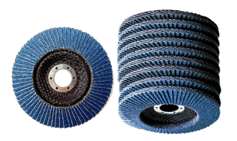  [AUSTRALIA] - 10pcs. Set of 125 mm zirconium grinding discs sanding mop flap disk for angle grinder blue serrated discs (1, P60) 1