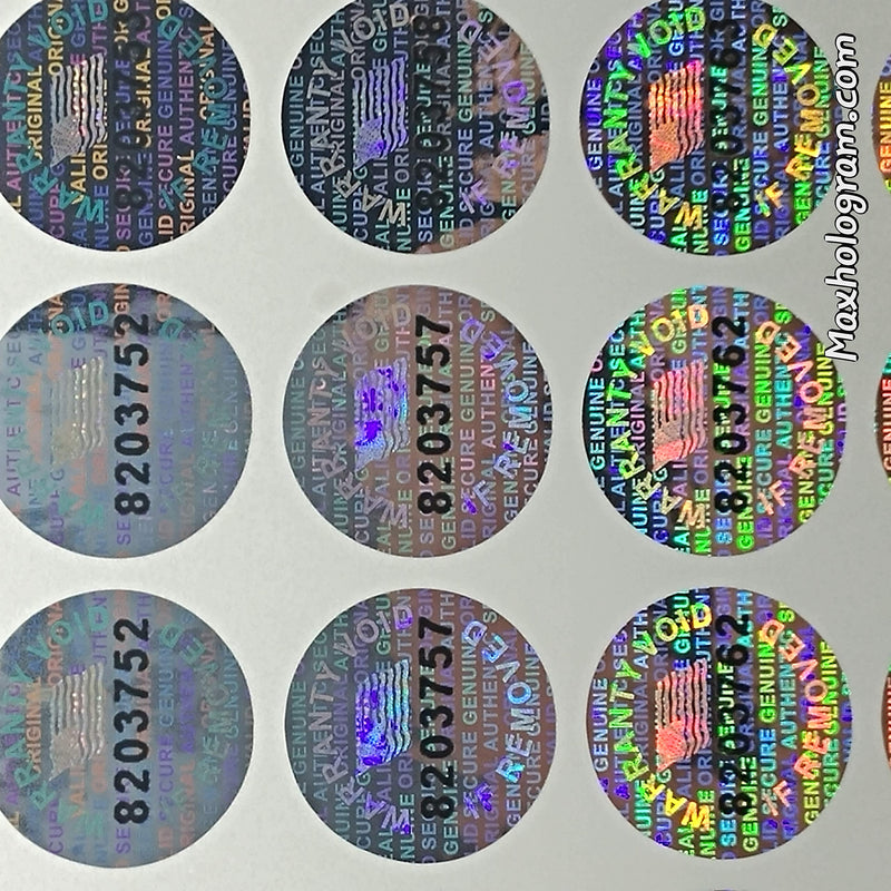 Round Pair Serial 14 MM Tamper EVIDENT Security Void Hologram Labels Seals (300) 300 - LeoForward Australia