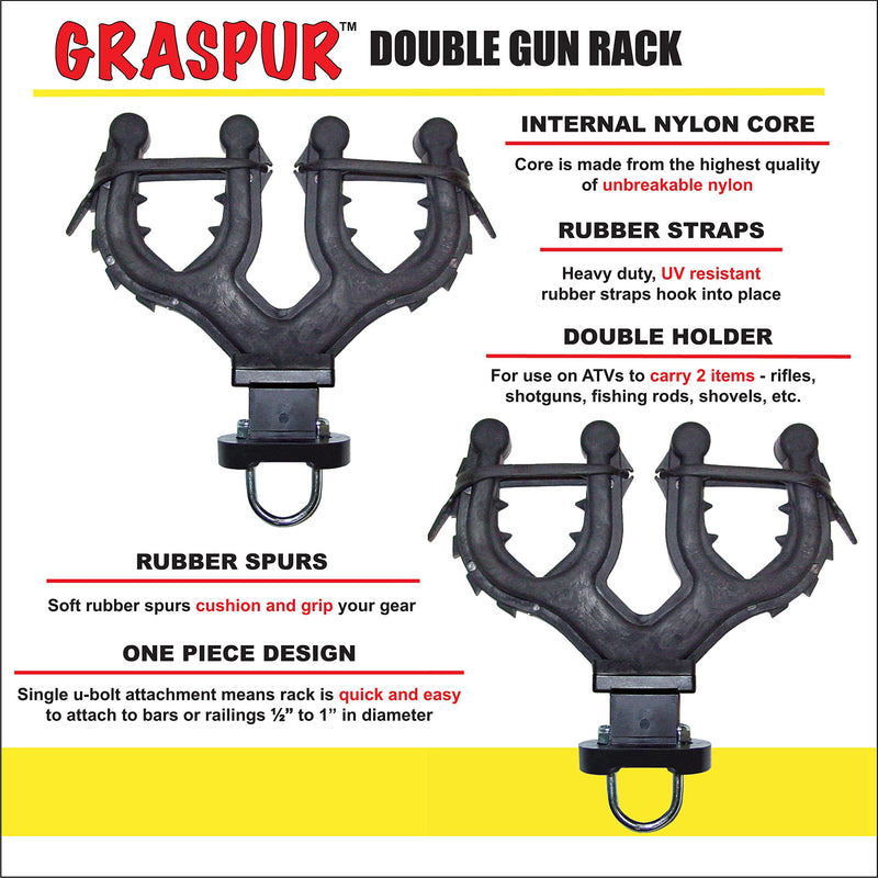  [AUSTRALIA] - All Rite Products Graspur Double ATV Gun & Bow Rack - Model ATV2