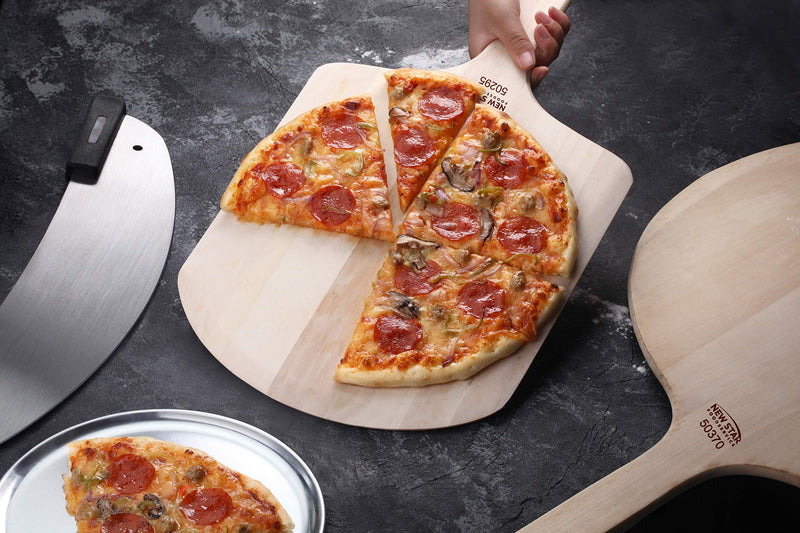 New Star Foodservice 50226 Restaurant-Grade Wooden Pizza Peel, 14" L x 12" W Plate, with 8" L Wooden Handle, 22" Overall Length 12" x 14" x 22" - LeoForward Australia