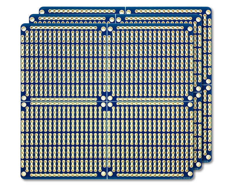  [AUSTRALIA] - ElectroCookie Snappable PCB, Strip Board with Power Rails for Electronics Projects Compatible for DIY Arduino Soldering Projects, Gold-Plated, 3.8"x3.5" (3 Pack, Blue) 1.Blue