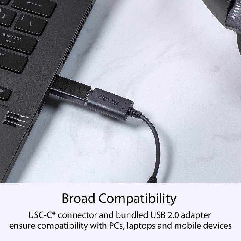  [AUSTRALIA] - ASUS Ai Noise-Canceling Mic Adapter | Built-in Artificial Intelligence Isolates Background Noise, Enhance Voice Clarity | Improve Quality of Conference Calls, Music | Supports USB-C & USB 2.0-3.5 mm