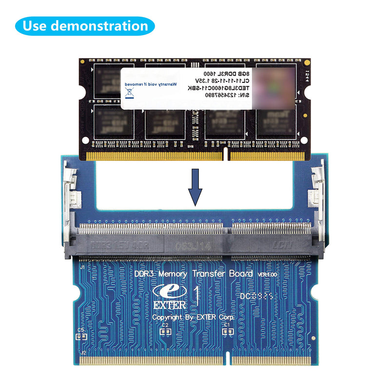  [AUSTRALIA] - Laptop DDR3 SO-DIMM to Desktop DIMM Memory RAM Adapter,Gelrhonr Desktop PC Memory Cards Converter,1.5v（Reverse） Blue