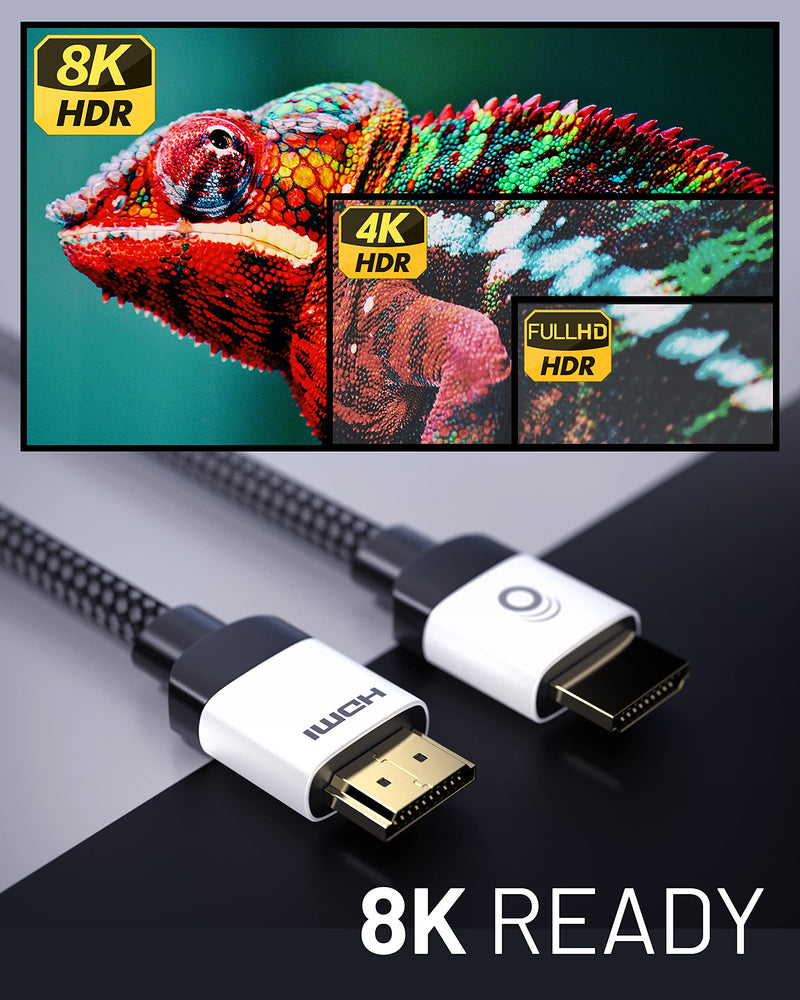  [AUSTRALIA] - ECHOGEAR HDMI Cables - 2 Foot Certified Ultra High Speed Cable with Flexible Braided Jacket - Get 4k @ 120Hz On PS5 & Xbox Series X - Supports 8k, HDR, eArc, Dolby Vision, & More