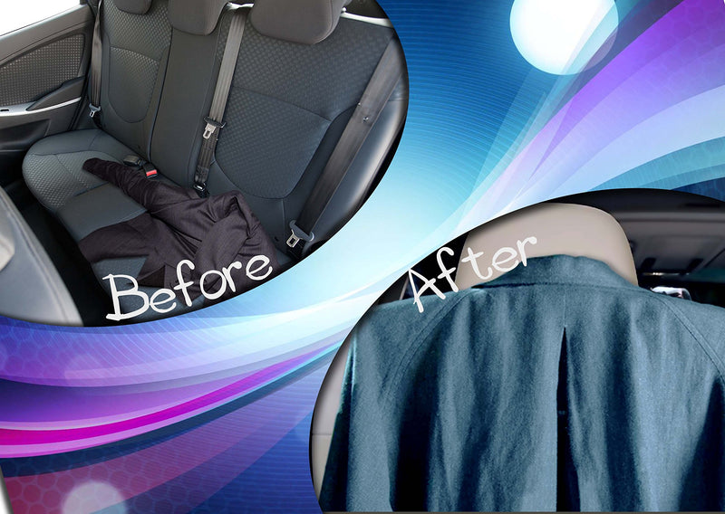  [AUSTRALIA] - Zone Tech Chrome Headrest Car Hanger – Premium Quality Clothes Holder Travel Vehicle Jacket Suit Coat Hanger with Headrest Restraint Rods