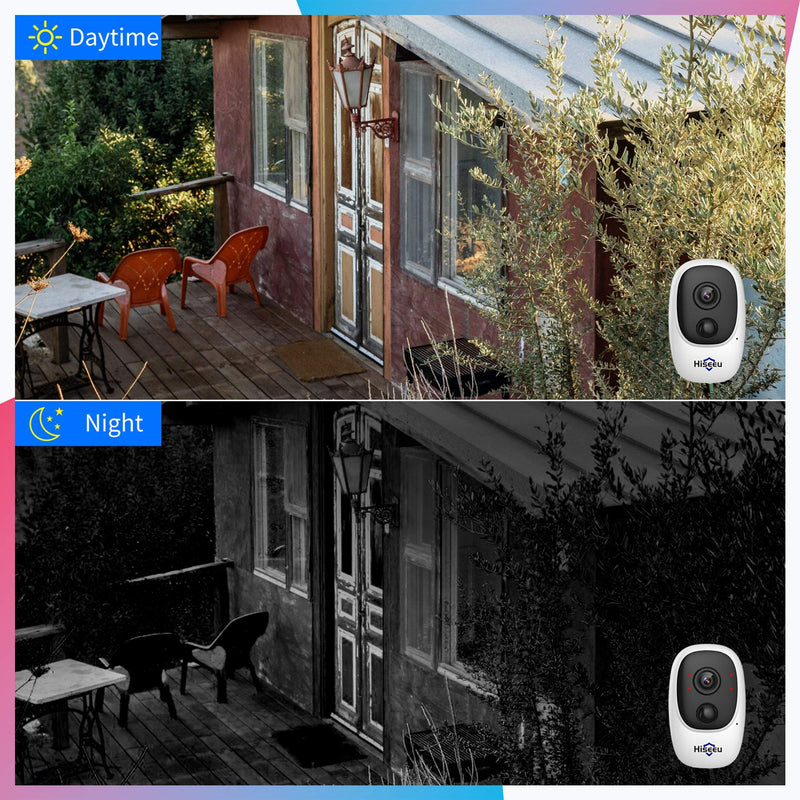 [AUSTRALIA] - Hiseeu Wireless Outdoor Security Rechargeable Battery Powered Camera,1080P Indoor Security Cameras for Home,Night Vision ,AI Motion Detection,2-Way Audio,Waterproof,SD/Cloud Storage 2.4GHz