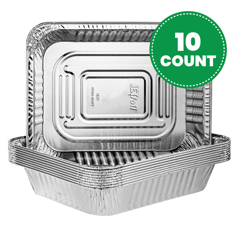  [AUSTRALIA] - Plasticpro Disposable 9 x 13 Heavy Weight Aluminum Foil Pans Half Size Deep Steam Table Bakeware - Cookware Perfect for Baking Cakes, Bread, Meatloaf, Lasagna Pack of 10