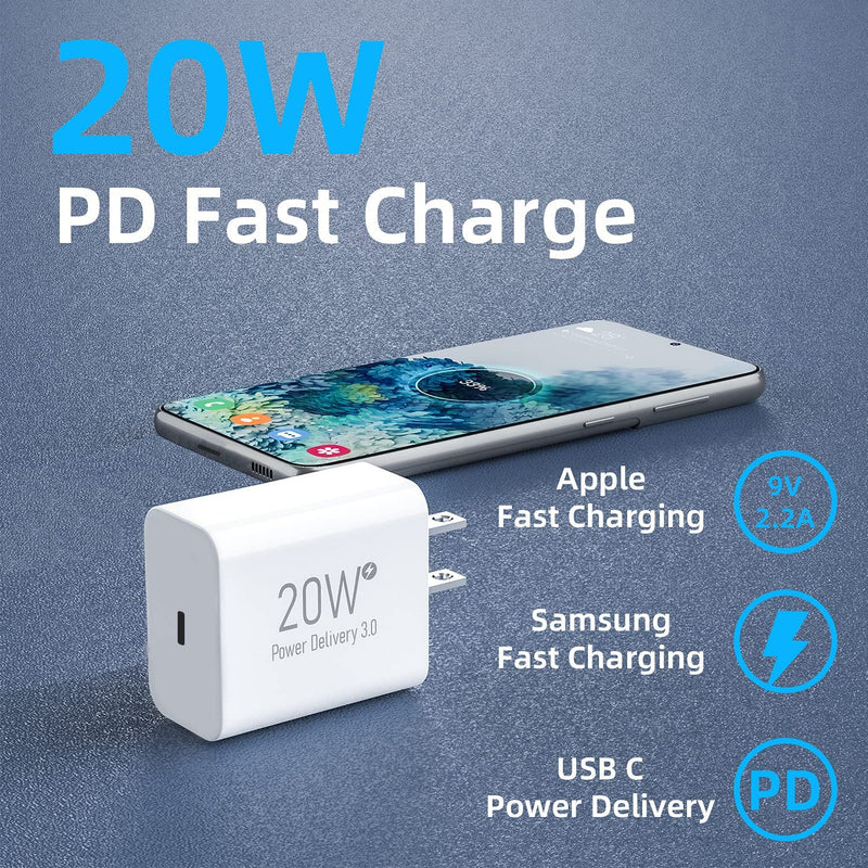  [AUSTRALIA] - 20W USB C Charger Block for iPhone 12/13 14 Pro Max Mini/SE 2022,Samsung Galaxy S21 FE S22 Plus Ultra/A53 5G A71 A51 A03S/Z Flip 3 4/Fold 3 4,Note 20 10,Note20,PD 3.0 Fast Charging Power Adapter,2Pack