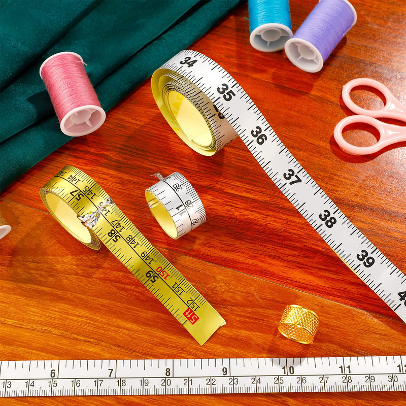  [AUSTRALIA] - 4 Size Workbench Ruler Adhesive Backed Tape Measure Waterproof Sticky Measuring Tape in 60 Inches/ 152 cm, 24 Inches/ 61 cm, 12 Inches/ 30 cm, 40 Inches/ 101 cm Ruler for Work