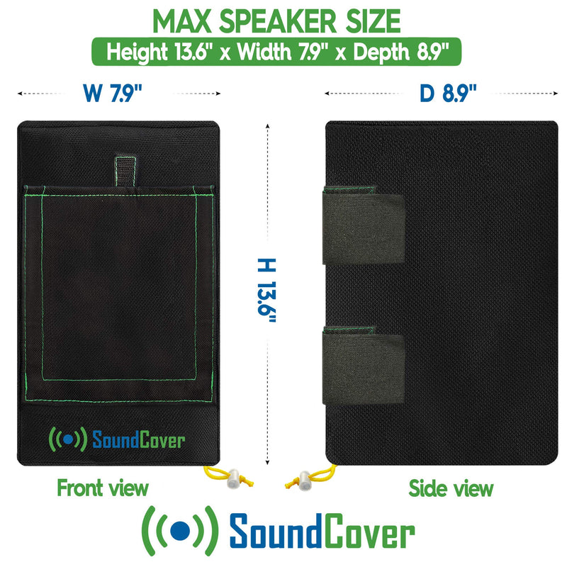  [AUSTRALIA] - 2 Heavy Duty Waterproof UV Protection Speaker Covers Bags for Outdoor Speakers with Sound Flap - Yamaha NS-AW294, Definitive Technology AW 5500, Polk Atrium 6, Yamaha NS-AW350 & Bose 251 (Black) Black