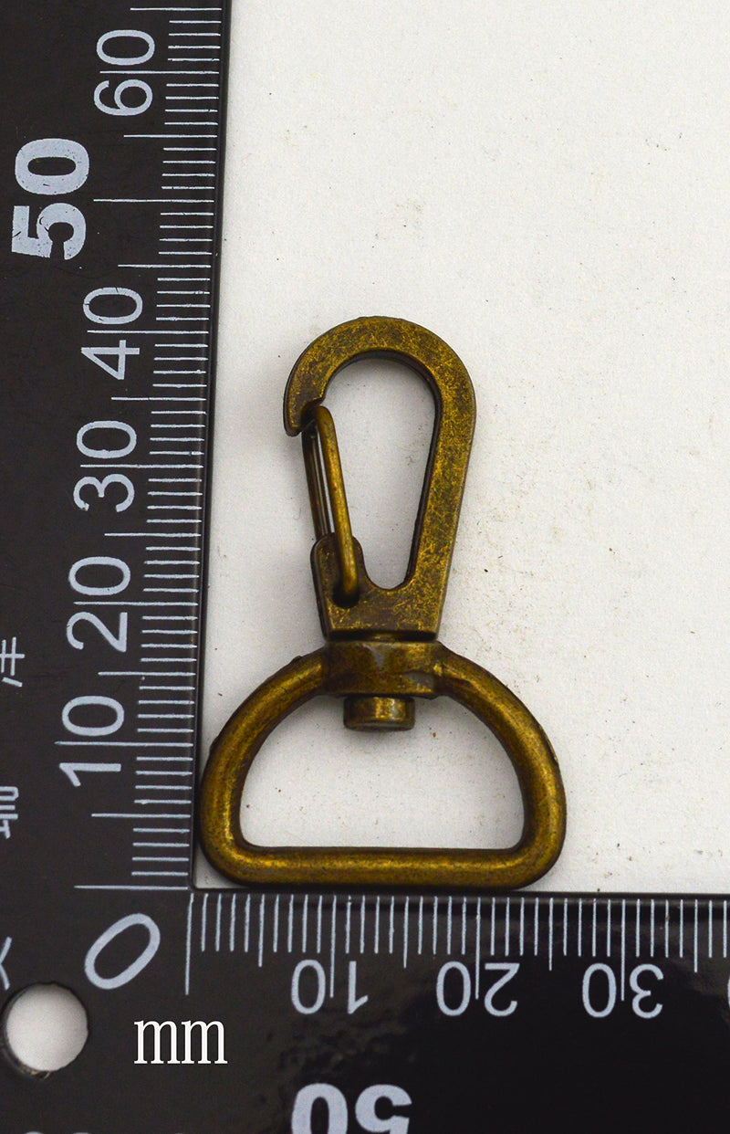  [AUSTRALIA] - Wuuycoky Bronze 0.8" Inner Diameter D Ring Small Spring Buckle Lobster Clasps Swivel Snap Hooks Pack of 15 LEN:1.6",D ring inner Diam:0.8",15Pcs