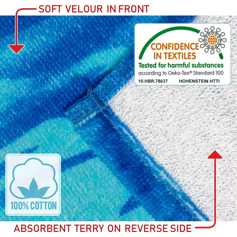  [AUSTRALIA] - Softerry Dolphins Beach Towel 30 x 60 inch 100% Cotton Coral Reef and Fishes Tropical Island (Dolphins, One Towel)
