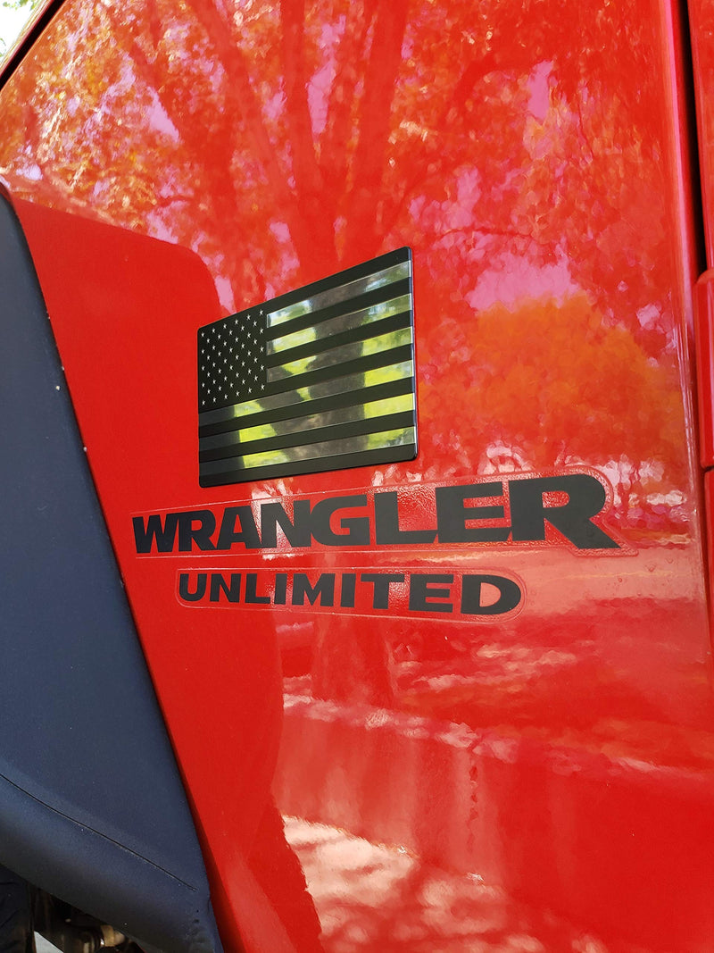  [AUSTRALIA] - EyeCatcher USA Flag Emblem Decal Black - 4 Pack Satin Black