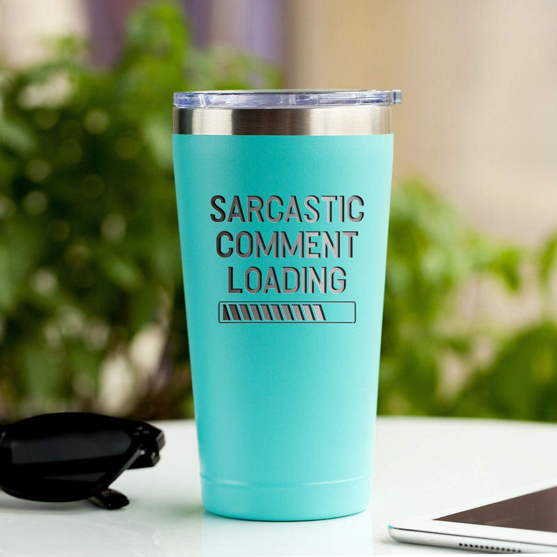  [AUSTRALIA] - Sarcastic Comment Loading - Funny Present for Women - 16 oz Mint Insulated Stainless Steel Tumbler w/ Lid - Birthday Mothers Day Present Ideas from Daughter Son - Mother Mom Women Coworkers