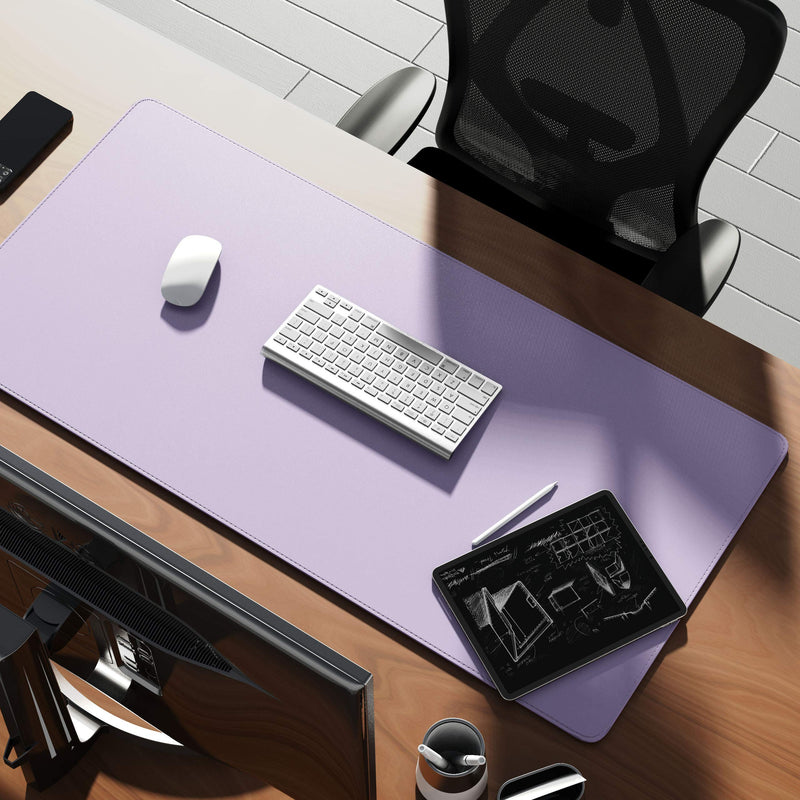 YSAGi Eco Cork Leather Desk Pad, Ultra Thin Waterproof Large PU Leather Mouse Pad, Dual Use Desk Writing Mat for Office/Home(31.5" x 15.7", Cork+Purple) 31.5" x 15.7" - LeoForward Australia