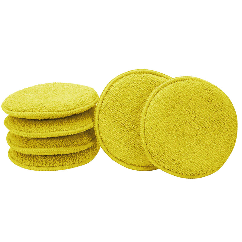  [AUSTRALIA] - Mothers 156801 Yellow Microfiber Ultra Soft Applicator and Cleaning Pads (Six 5 Inch Pads) 6pk