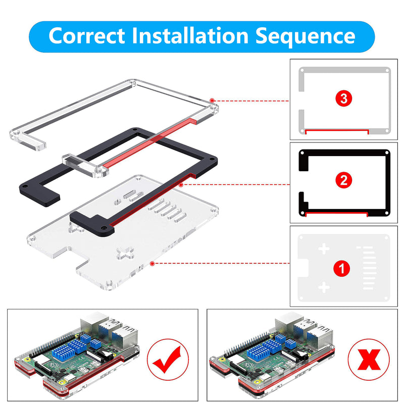  [AUSTRALIA] - Miuzei Case for Raspberry Pi 4, Raspberry Pi 4 B Case with Fan 35mm, 4 Pcs Aluminum Heatsinks Support Rpi 4B 8gb/4gb/2gb (No Raspberry Pi Board)