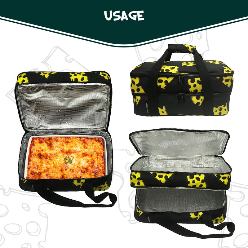  [AUSTRALIA] - Double Decker Insulated Casserole Carrier for Hot or Cold Food, Casserole Dish Carrier for Potluck, Lasagna, Fits 9x13 Pyrex, Baking Dish (New Premium Design Launch)