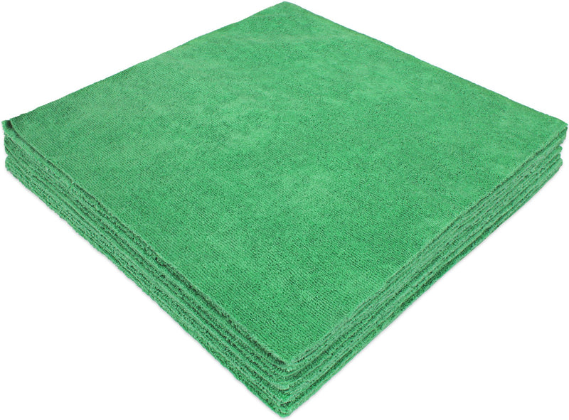  [AUSTRALIA] - Eurow Microfiber Ultrasonic Cut Cleaning Towels 14 x 14in 300 GSM Green 12-Pack