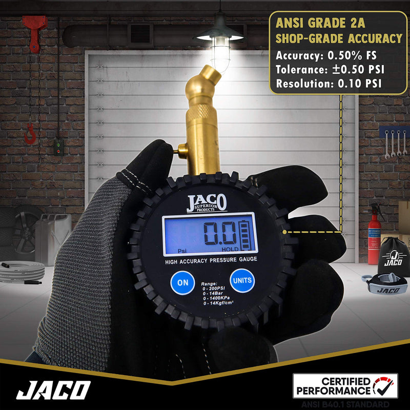 JACO Elite Digital Tire Pressure Gauge - Professional Accuracy - 100 PSI - LeoForward Australia