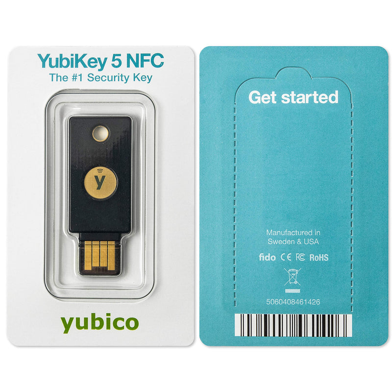  [AUSTRALIA] - Yubico - YubiKey 5 NFC - Two Factor Authentication USB and NFC Security Key, Fits USB-A Ports and Works with Supported NFC Mobile Devices - Protect Your Online Accounts with More Than a Password