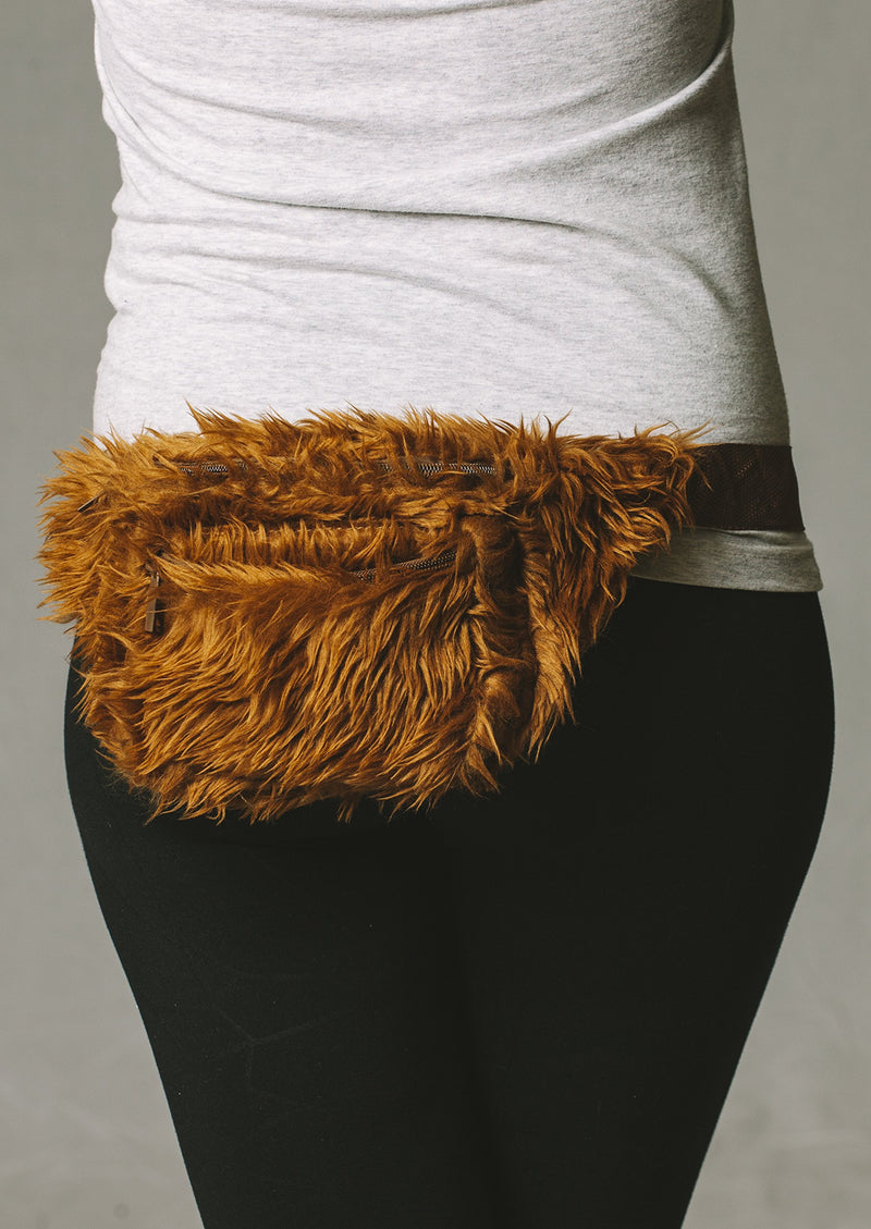 Funny Guy Mugs Premium Faux Fur Fuzzy Fanny Packs (Multiple Styles Available) One Size BROWN FUR - LeoForward Australia