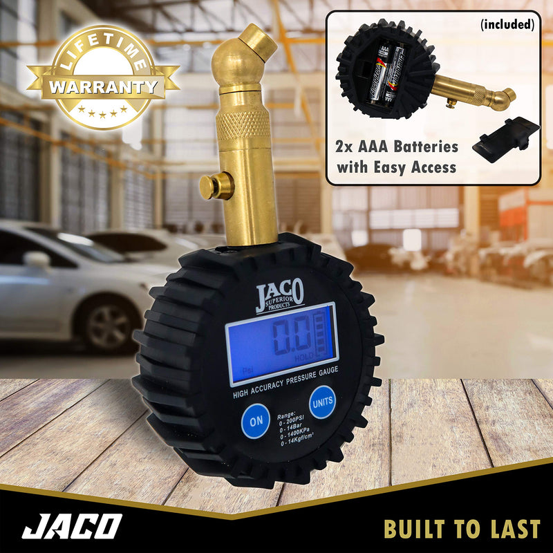 JACO Elite Digital Tire Pressure Gauge - Professional Accuracy - 100 PSI - LeoForward Australia