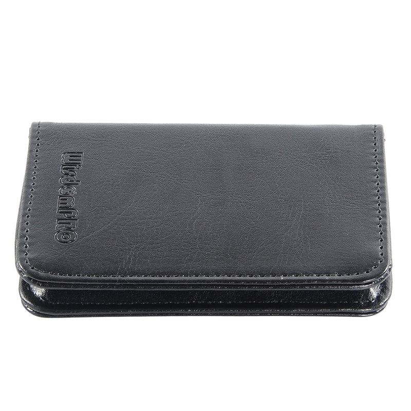 Business Card Holder, Wisdompro 2-Sided PU Leather Folio Name Card Holder Wallet Case with Magnetic Shut for Men and Women, Ultra Slim and Thin - Black - LeoForward Australia