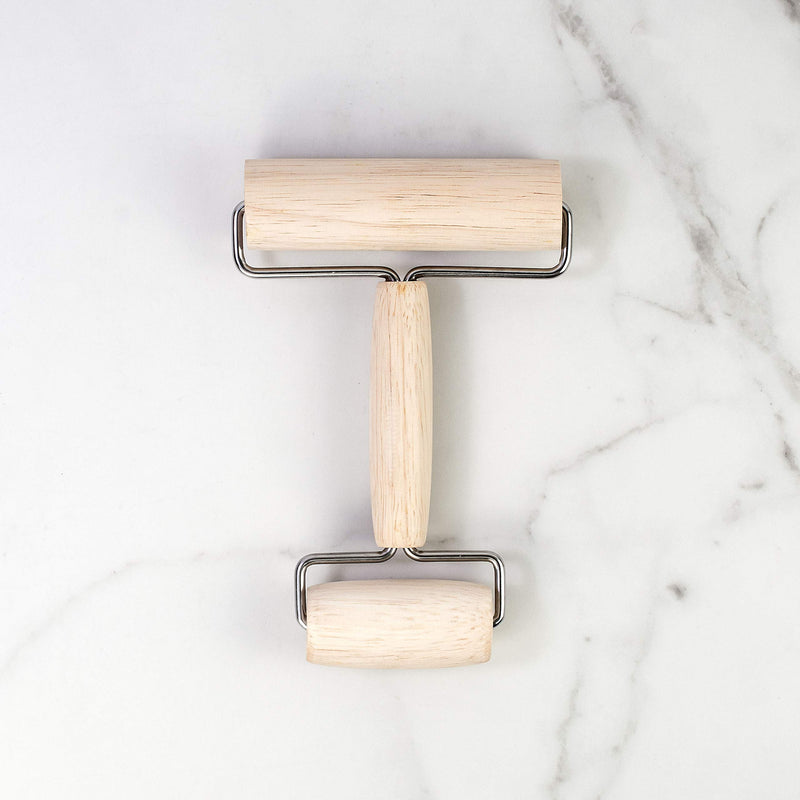  [AUSTRALIA] - Mrs. Anderson’s Baking Double Dough Roller, Wood, 7-Inches x 4.5-Inches
