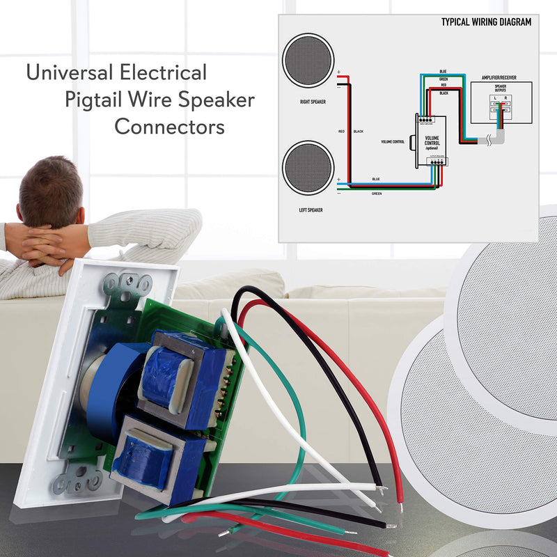  [AUSTRALIA] - Pyle Home Wall Mount Volume Control Knob-Flush In-Wall Plate Rotary Style Adjustment,20-20kHz Freq. Response Companion for Hi-Fi Four-Pair Speaker Selector w/ Audio & Video Compatibility, White -PVC1