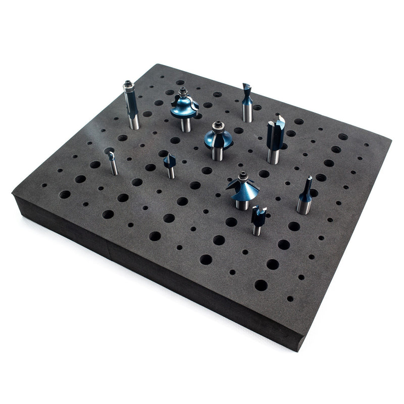  [AUSTRALIA] - POWERTEC 71046 Router Bit Tray for 110 Bits For 50 of 1/2" & 60 of 1/4" Bits