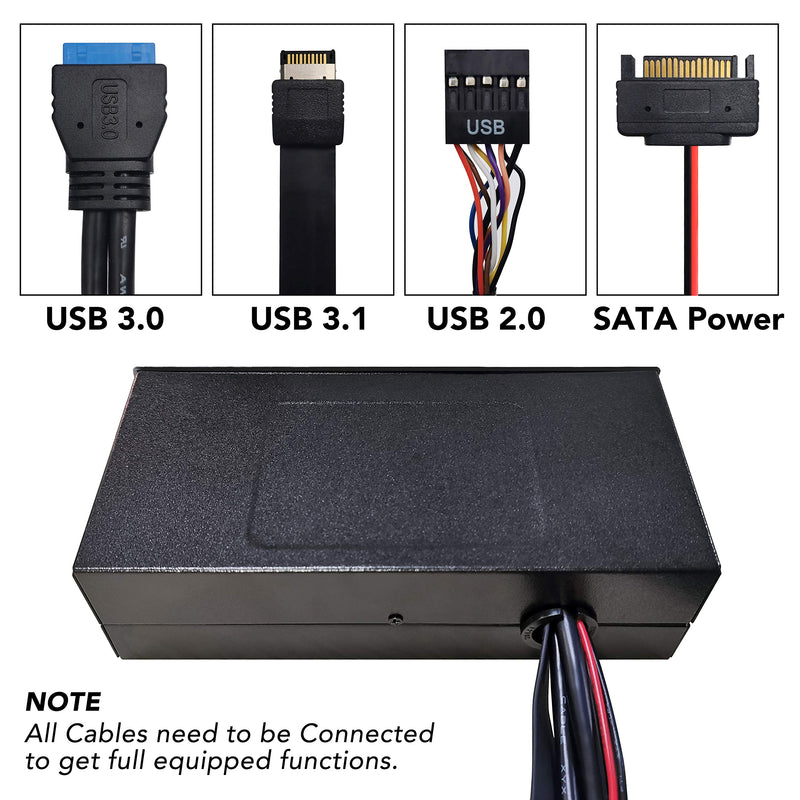  [AUSTRALIA] - EZDIY-FAB PC Front Panel Internal Card Reader USB HUB, USB 3.1 Gen2 Type-C Port,USB 3.0 Support SD MS XD CF TF Card for Computer, Fits Any 5.25" Computer Case Front Bay