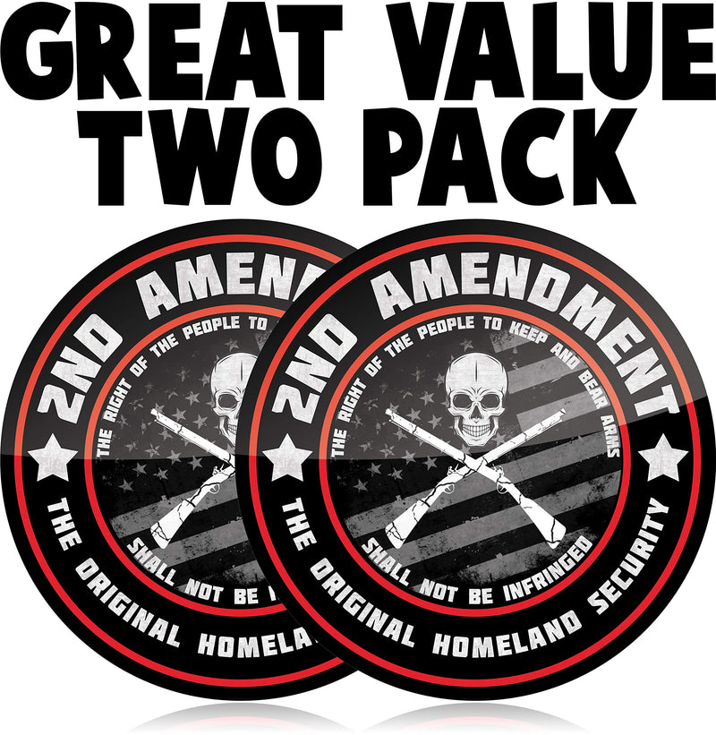  [AUSTRALIA] - Narrow Minded 2nd Amendment Stickers 2 Pack, Round Bumper Sticker, 4 Inch Diameter, Truck Decals for Men or Vinyl Bumper Stickers or Toolbox Stickers