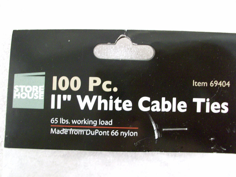  [AUSTRALIA] - Storehouse 100 Piece 11" White Cable Ties 69404 1
