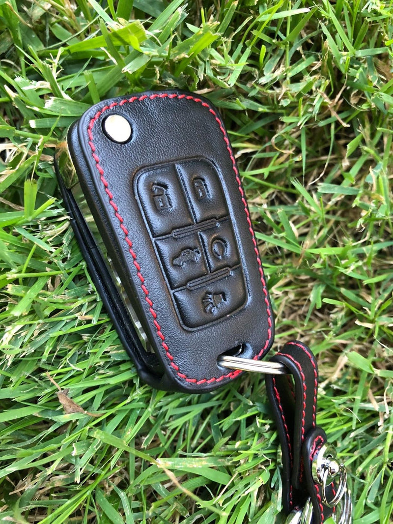 [AUSTRALIA] - KAWIHEN Leather Smart Remote Key Fob Case Holder Cover For Chevrolet Camaro Cruze Equinox Impala Malibu SS Sonic GMC Terrain Buick Encore LaCrosse Regal Verano OHT01060512