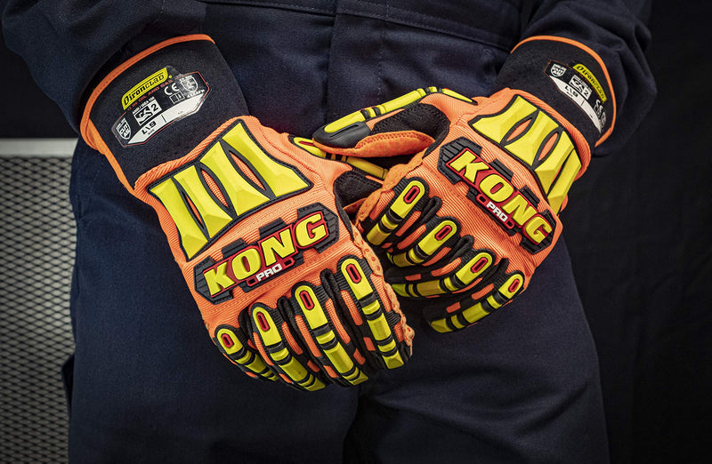  [AUSTRALIA] - Ironclad KONG Pro Hi-Viz Glove; TPR Impact Protection, A6 Cut Resistant, Level 5 Abrasion, Sized S, M, L, XL, XXL, XXXL (SDX2P-04-L) Large (Pack of 1)