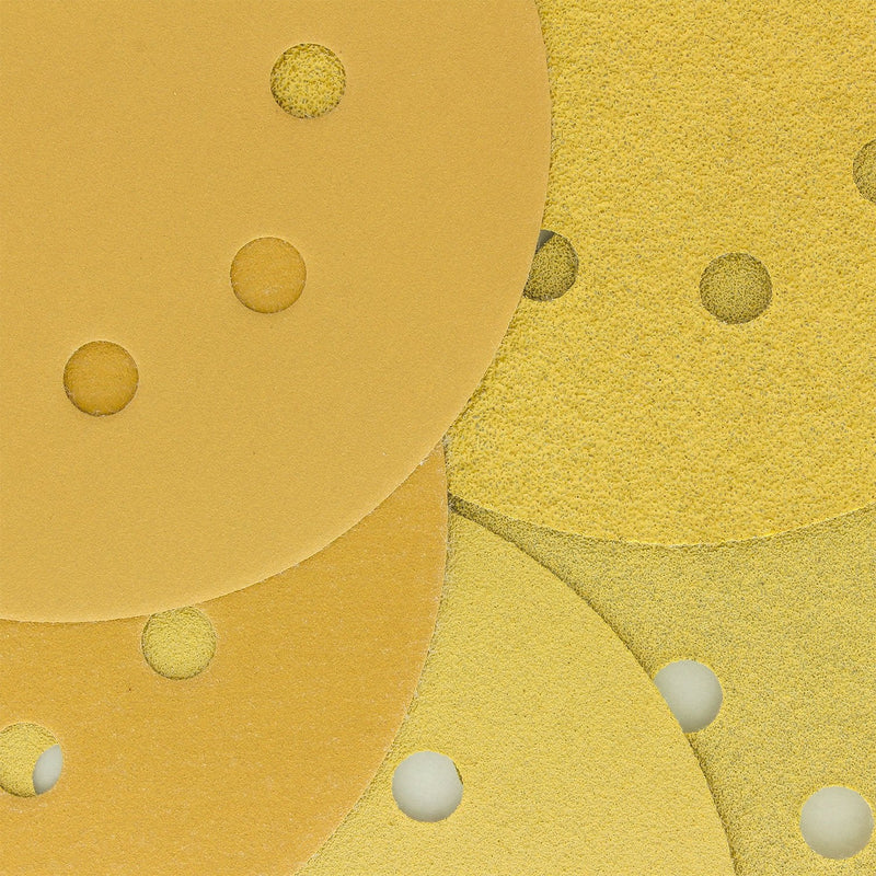  [AUSTRALIA] - Dura-Gold Premium - Variety Pack - 5" Gold Sanding Discs - 8-Hole Dustless Hook and Loop - 10 Each of Grit (60, 80, 120, 220, 320) - Box of 50 Sandpaper Finishing Discs for Woodworking or Automotive Variety Pack - 50 Discs