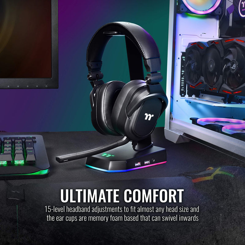  [AUSTRALIA] - Thermaltake Argent H5 Stereo Headset, 50 mm Drivers, Compatible with PC, Xbox One, PS4, Mac, Black (GHT-THF-ANECBK-30) Large Gaming Headset