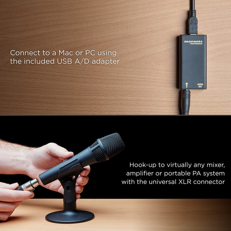  [AUSTRALIA] - Marantz Pro M4U – USB Condenser Microphone With Audio Interface, Mic Cable and Desk Stand – For Podcast Projects, Streaming and Recording Instruments USB Mic w/ Desk Stand