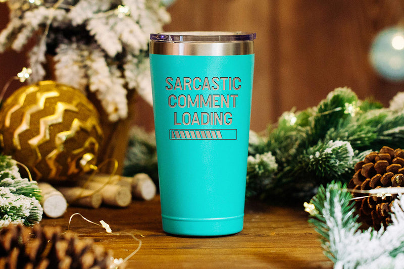  [AUSTRALIA] - Sarcastic Comment Loading - Funny Present for Women - 16 oz Mint Insulated Stainless Steel Tumbler w/ Lid - Birthday Mothers Day Present Ideas from Daughter Son - Mother Mom Women Coworkers