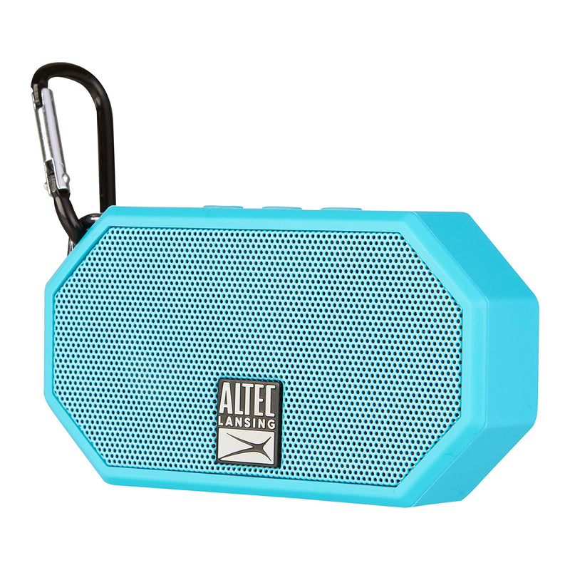 Altec Lansing Mini H2O - Wireless Bluetooth Waterproof Speaker, Floating, IP67, Portable, Strong Bass, Rich Stereo System, Microphone, 30 ft Range, Lightweight, 6-Hour Battery, Aqua Blue (IMW257-AB) - LeoForward Australia