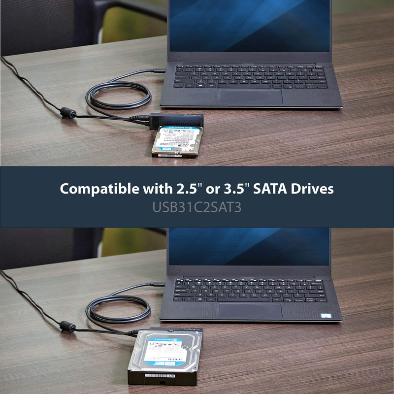  [AUSTRALIA] - StarTech.com USB C to SATA Adapter Cable - for 2.5 / 3.5” SATA Drives - 10Gbps - USB 3.1 - SATA to USB Adapter - External Hard Drive Cable (USB31C2SAT3) 2.5"/3.5"
