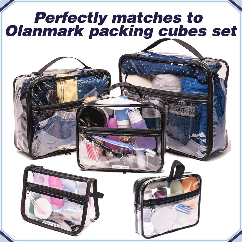 TSA Approved Clear Toiletry Bag with Pocket - Quart Size Bag for Airport, Camping or Gym 1pcs Black - LeoForward Australia